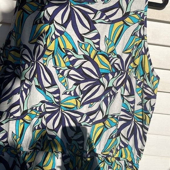 JASON WU XL Linen Romper Blue Palm Playsuit - Picture 10 of 12